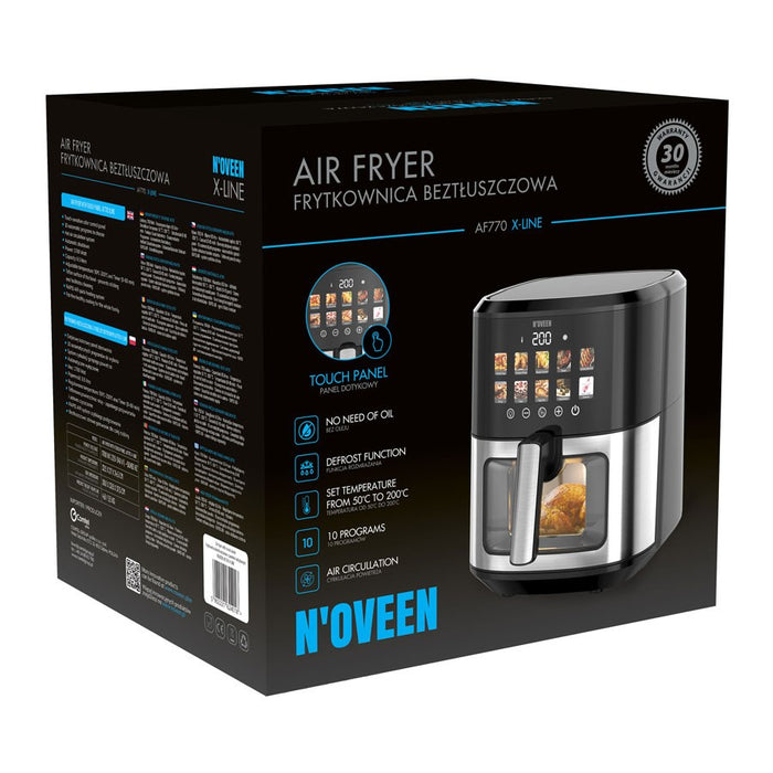N'oveen AF770 X-LINE Greaseless deep fat fryer Black, Silver