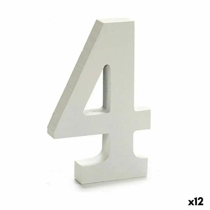 Number Pincello 4 White 1,8 x 21 x 17 cm (12 Units) - Декорация и Осветление<<<Дом Градина<<<BigBuy&&&Други артикули за