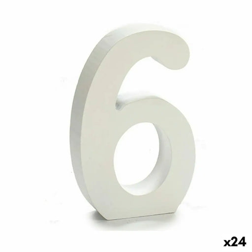 Number Pincello 6 White 2 x 16 x 14,5 cm (24 Units) - Декорация и Осветление<<<Дом Градина<<<BigBuy&&&Други артикули за