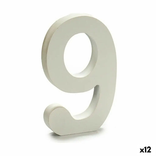 Number Pincello 9 White 1,8 x 21 x 17 cm (12 Units) - Декорация и Осветление<<<Дом Градина<<<BigBuy&&&Други артикули за