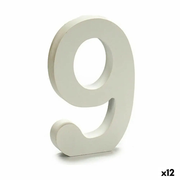 Number Pincello 9 White 1,8 x 21 x 17 cm (12 Units) - Декорация и Осветление<<<Дом Градина<<<BigBuy&&&Други артикули за