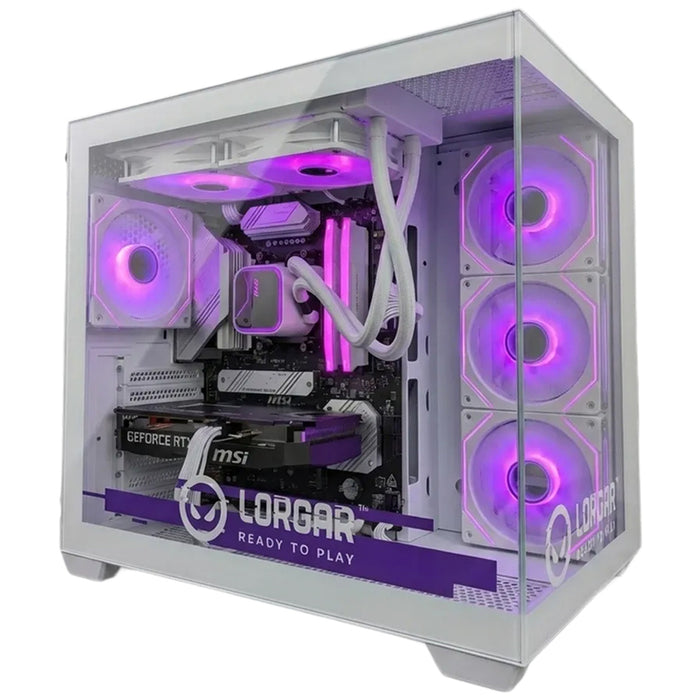 Gaming desktop computer LORGAR ADVANCED PCA201 WHITE AMD RYZEN 5 7500F, NVIDIA GEFORCE RTX5060 TI, RAM 16+16 GB, 6400 MHz