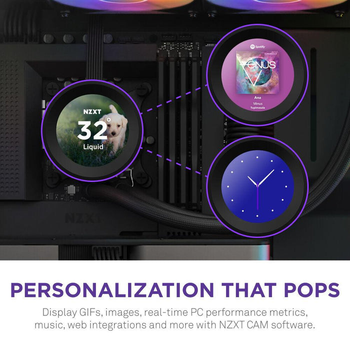CPU Cooler NZXT Kraken Elite RGB 280 Black, Customizable LCD Display