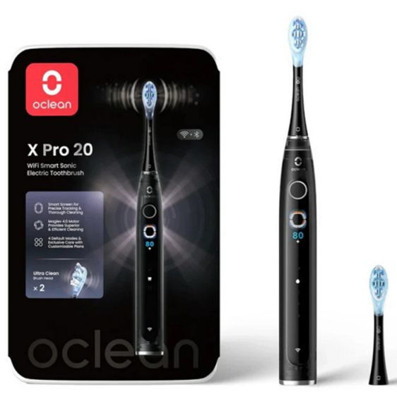Electric toothbrush Oclean X Pro 20, AI, Maglev 4.0, 84000 rpm, Wi-Fi, FlexFit, IPX7, Black