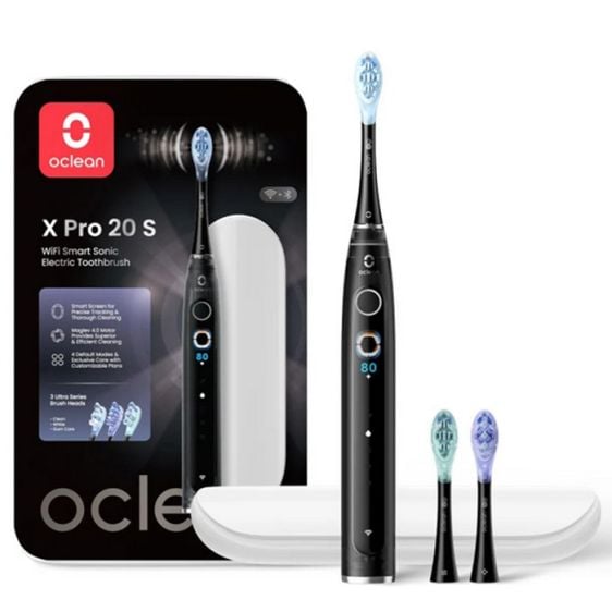 Electric toothbrush Oclean X Pro 20 Set, AI, Maglev 4.0, 84000 rpm, Wi-Fi, FlexFit, IPX7, Black