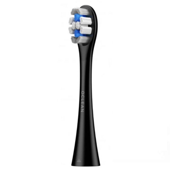 Set of 6 replacement heads for Oclean Delicate Care Electric Toothbrush, Soft, Black