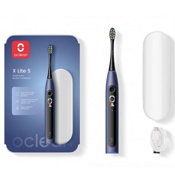 Electric toothbrush Oclean X Lite Set, 72000 rpm, 5 modes, Smart, Touchscreen, + Case, Dark blue