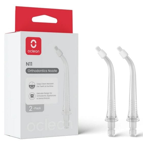 Set of 2 Oclean N11 orthodontic tips, Compatible with W10, Deep cleaning