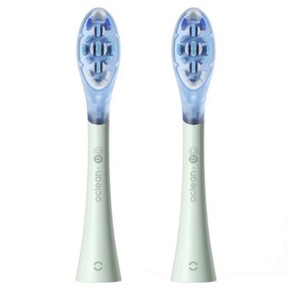 Set of 2 replacement heads for electric toothbrush Oclean Ultra Clean Brush Head, Hard, Green