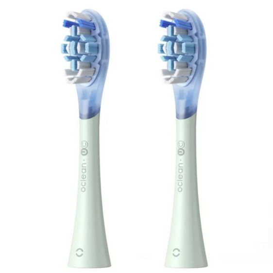 Set of 2 replacement heads for electric toothbrush Oclean Ultra Clean Brush Head, Hard, Green