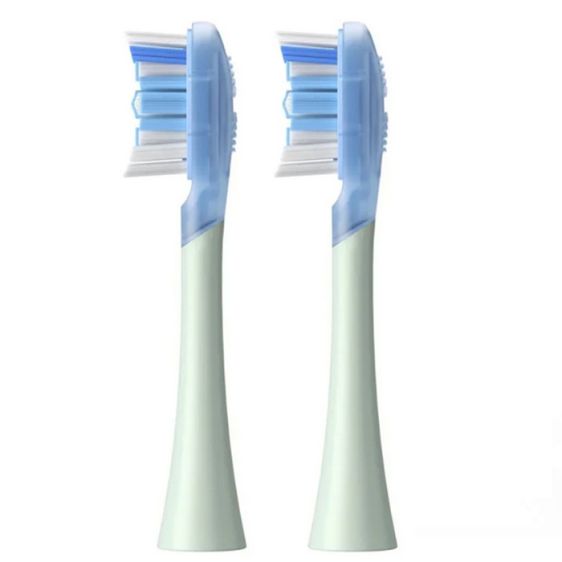 Set of 2 replacement heads for electric toothbrush Oclean Ultra Clean Brush Head, Hard, Green