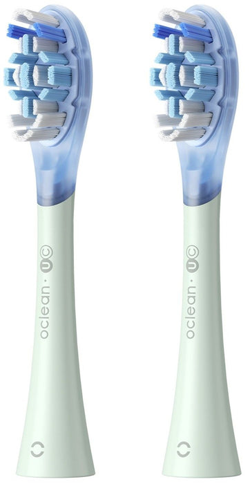 Set of 2 replacement heads for electric toothbrush Oclean Ultra Clean Brush Head, Hard, Green
