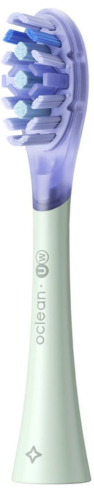 Set of 2 replacement heads for Oclean Ultra White electric toothbrush, Hard, Green