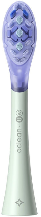 Set of 2 replacement heads for Oclean Ultra White electric toothbrush, Hard, Green