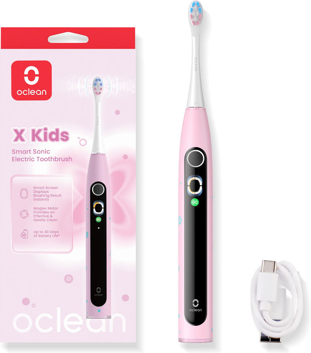 Children's electric toothbrush Oclean X Kids, 2.5W, 72000 rpm, 5 modes, Timer, Pink