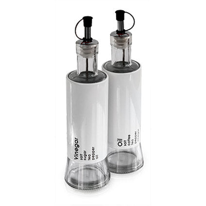 OIL AND VINEGAR BOTTLES 320ML PACK OF 2 WHITE HORECANO - Аксесоари за сервиране и прибори за хранене<<<Домашни