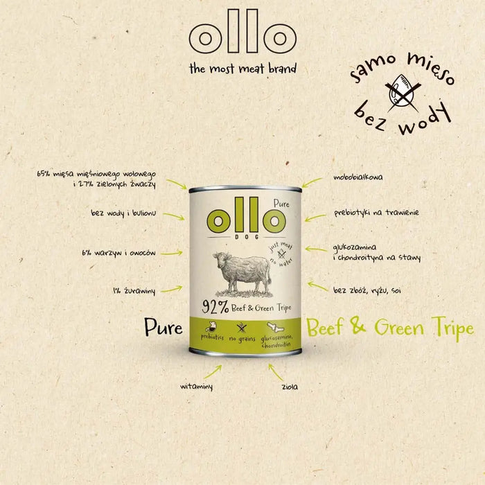 OLLO Pure Beef and Green tripe - wet dog food - 400g - Wet foodDLP-KAM<<<For the dogDLP<<<ActionPL