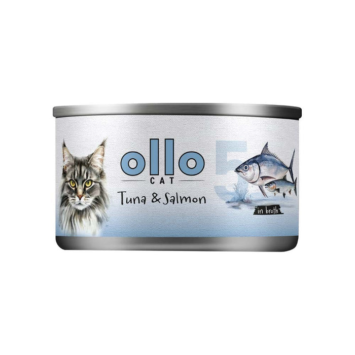 OLLO Cat nr 5  Tuna & Salmon in broth - wet cat food - 70g