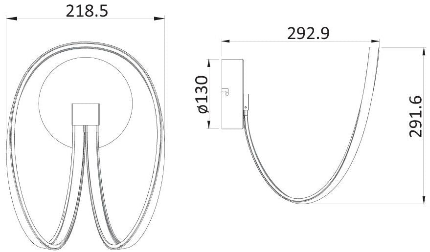 LED аплик Omnia - Line, IP 20, 20 W, 3000 K, сребрист