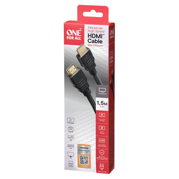 CABLE HDMI PREMIUM HIGH-SPEED 1.5M ONE FOR ALL