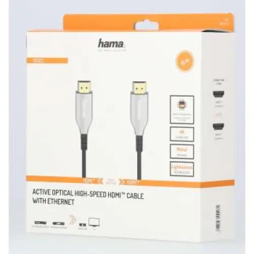 Optical active cable HAMA Optical HDMI male - HDMI male Ethernet 18 Gbit/s 15m Gold connectors Black - Видео