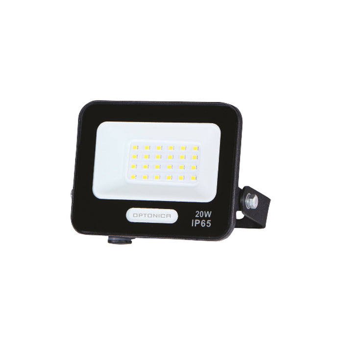 LED SPOTLIGHT 20W 4000K IP65 BLACK WITH CABLE 15CM OPTONICA