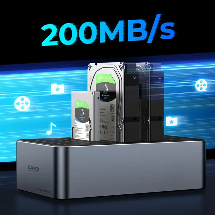 Orico 6656C3-C 5-Bay Docking Station with Offline Clone Function 2.5’’/3.5’’ SATA HDD/SSD - Gray - Disk