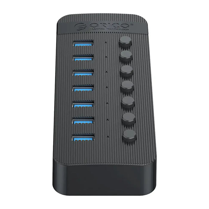 Orico CT2U3-7AB 7x USB-A 3.0 Hub with Switches - Black - USB hubs<<<HurtelXML