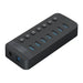 Orico CT2U3-7AB 7x USB-A 3.0 Hub with Switches - Black - USB hubs<<<HurtelXML