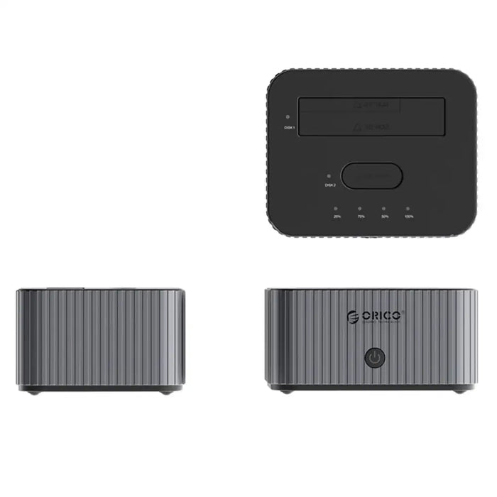 Orico IT28E-C 2-Disk Docking Station with M.2 NVME 2.5’’/3.5 HDD/2.5’’ SSD Clone Function - Gray - Disk