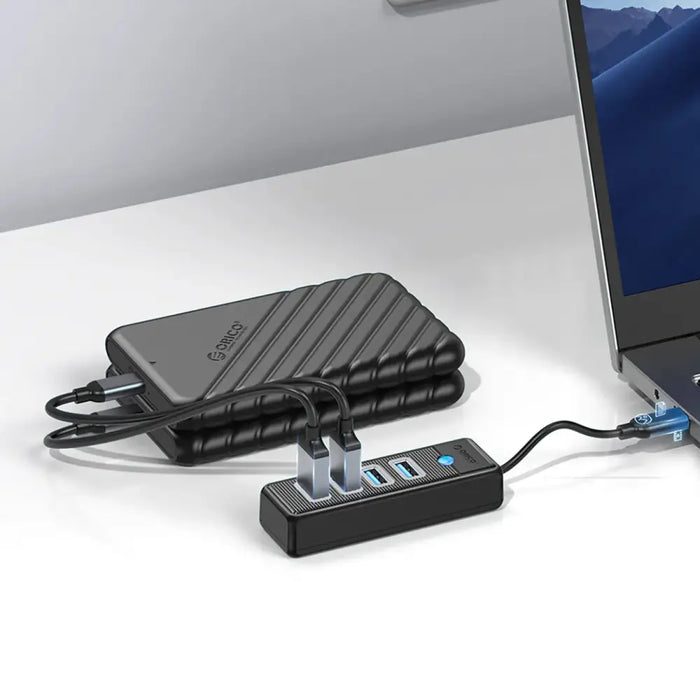 Orico PW4U-C3 USB-C / 4x USB-A 3.0 Hub - Black - USB hubs<<<HurtelXML