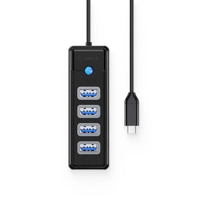 Orico PW4U-C3 USB-C / 4x USB-A 3.0 Hub - Black - USB hubs<<<HurtelXML