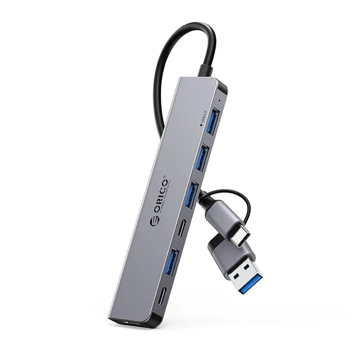 Orico YSA7-U3 USB-A/USB-C Hub Docking Station 4x USB-A 2.0 + 1x USB-A 3.0 + 2x USB-C 2.0 - Gray - USB hubs<<<HurtelXML