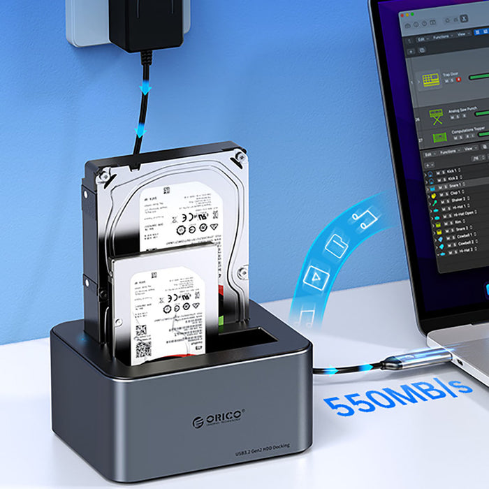 Orico 6656C3-C 5-Bay Docking Station with Offline Clone Function 2.5"/3.5" SATA HDD/SSD - Gray