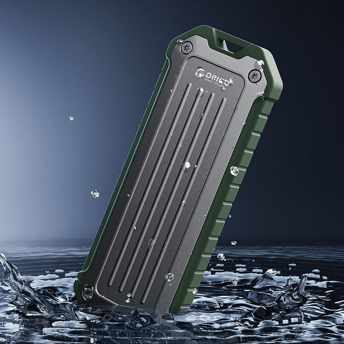 Orico OTPX-G2 M.2 NVMe/SATA SSD USB-C 3.2 tactical reinforced drive bay - gray-green