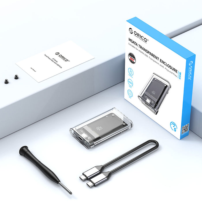 Orico TC10-MS MSATA USB-C 3.2 5Gb/s Disk Cartridge - Transparent