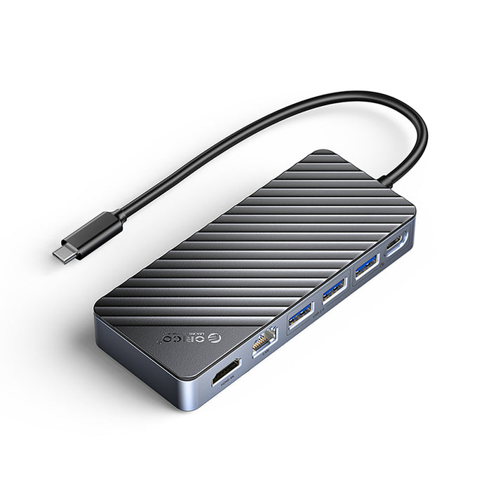 Orico OM28PR-G2 USB-C Docking Station with M.2 Drive Slot + 1 x USB-A 3.2 + 1x USB-C 3.2 + 2x USB-A 2.0 + 1x HDMI + 1x Ethernet - Black