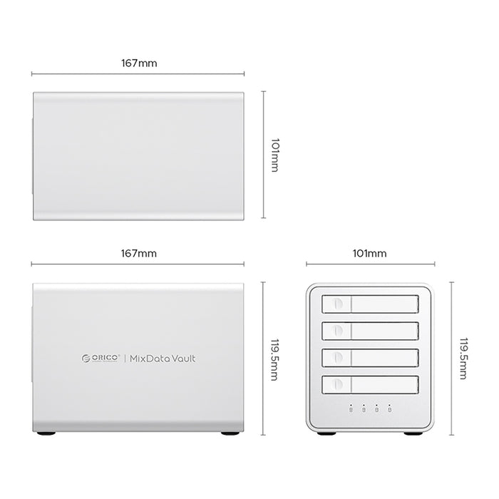 Orico 8848U4 DAS Series 4-Bay M.2 NVMe SSD Disk Array - White