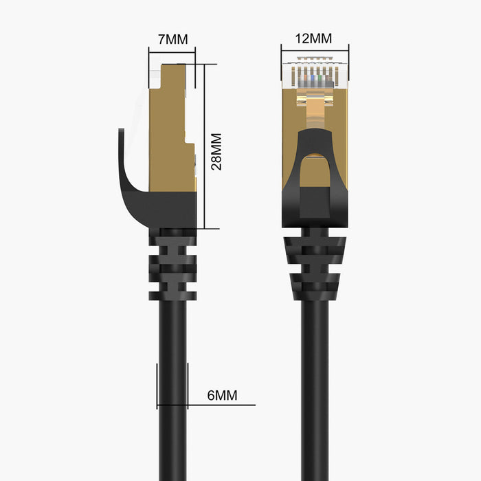 Orico PUG-C7 CAT7 10Gbps RJ45 Ethernet Network Cable Internet LAN Round 30m - Black