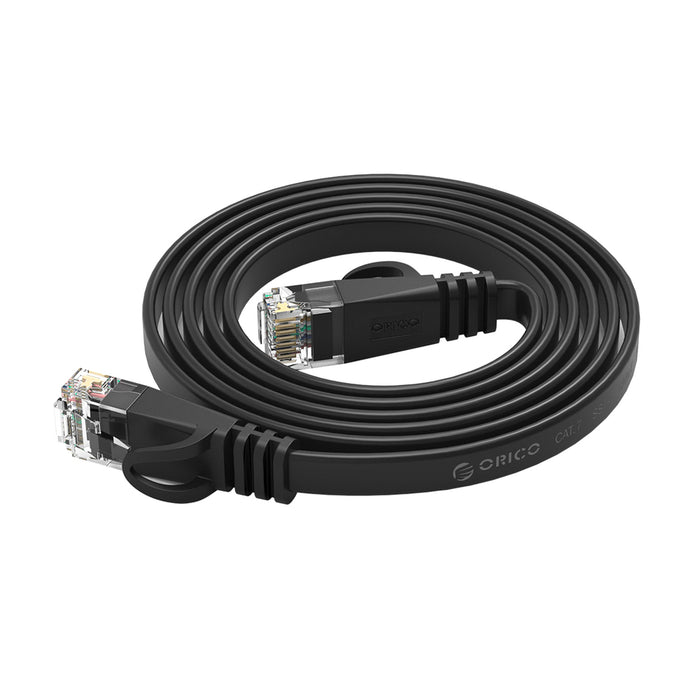 Orico PUG-C7B CAT7 10Gbps RJ45 Ethernet Network Cable Internet LAN Flat 1m - Black