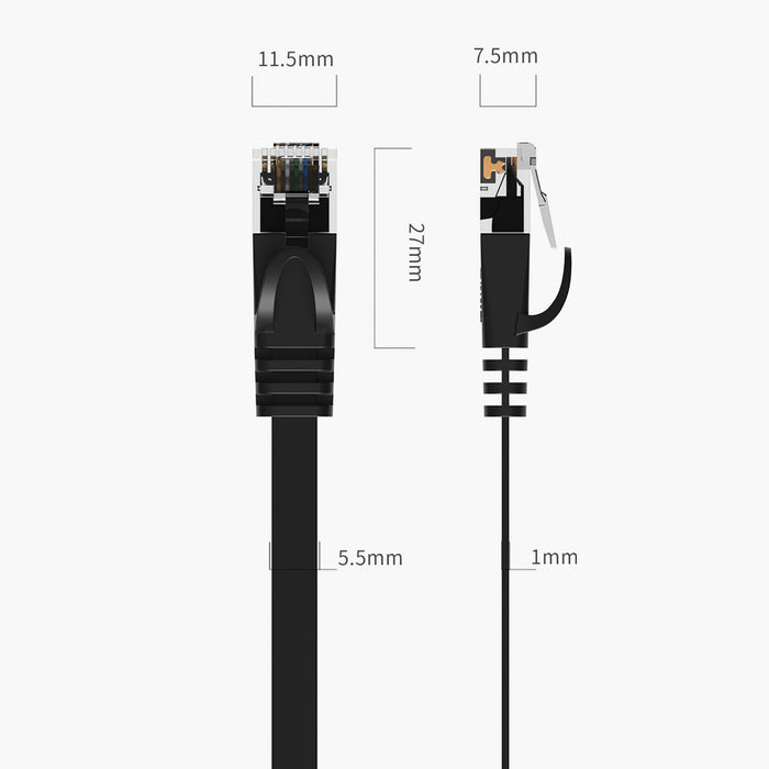 Orico PUG-C7B CAT7 10Gbps RJ45 Ethernet Network Cable Internet LAN Flat 2m - Black