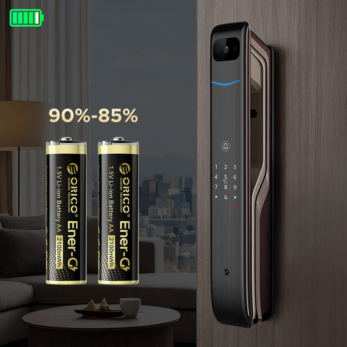 Orico Ener-G EG5C Lithium Battery 1.5V 2100mWh AA USB-C Rechargeable Battery with Charging Cable 4 pcs.