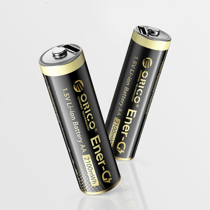 Orico Ener-G EG5C Lithium Battery 1.5V 2100mWh AA USB-C Rechargeable Battery with Charging Cable 4 pcs.