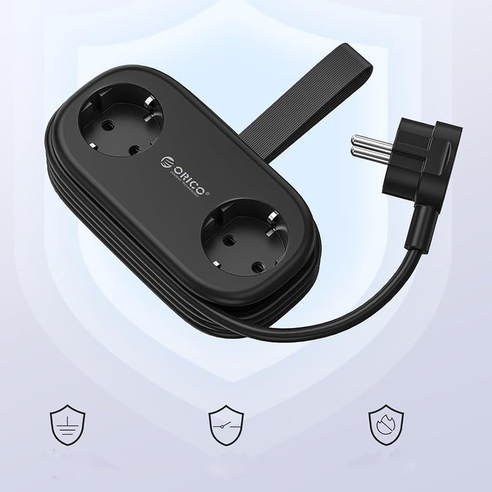 Orico AP3 20W GaN 5in1 Power Strip 2x AC + 2x USB-A + 1x USB-C - Black