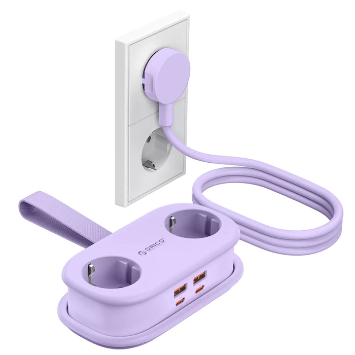 Orico AP3 65W GaN 6in1 Power Strip 2x AC + 2x USB-A + 2x USB-C - Purple
