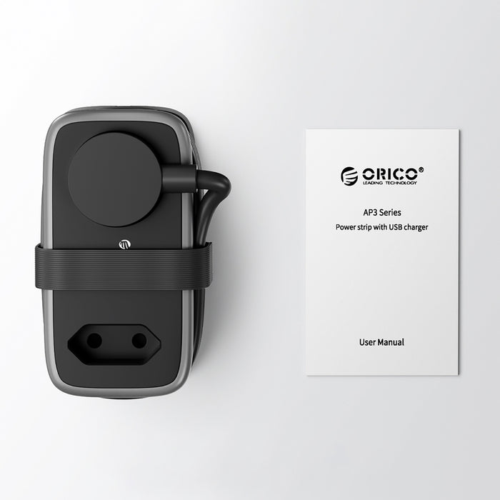 Orico APP 15.5W 5in1 Power Strip 2x AC + 2x USB-A + 1x USB-C - Black