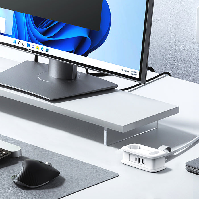 Orico APP 15.5W 5in1 Power Strip 2x AC + 2x USB-A + 1x USB-C - White