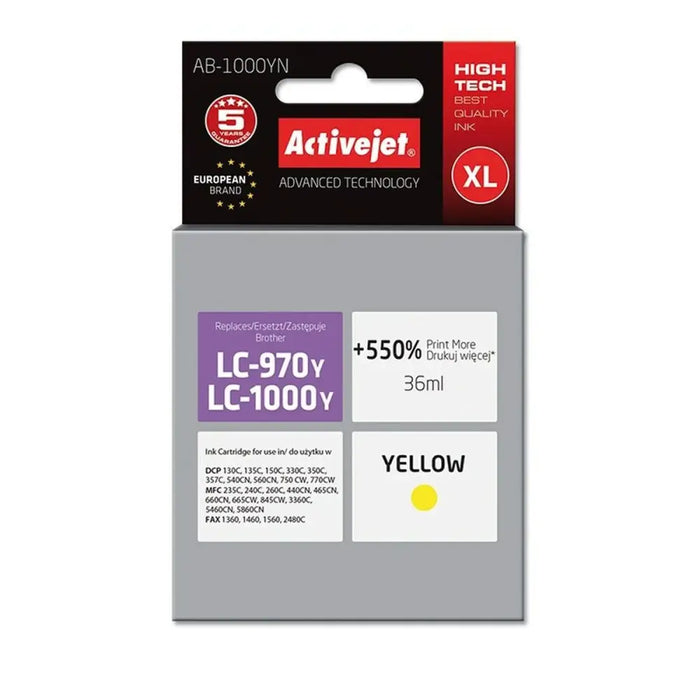 Original Ink Cartridge Activejet AB-1000YN Yellow - Оригинални Касети с Мастило<<<Електроника Периферни и резервни