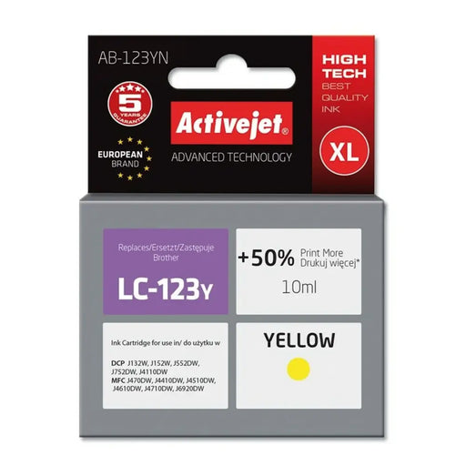Original Ink Cartridge Activejet AB-123YN Yellow - Оригинални Касети с Мастило<<<Електроника Периферни и резервни