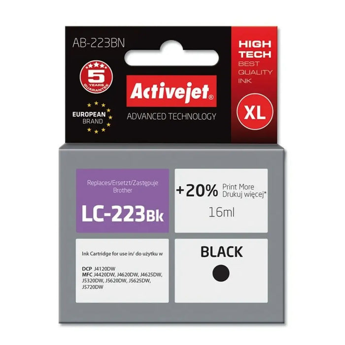 Original Ink Cartridge Activejet AB-223BN Black - Оригинални Касети с Мастило<<<Електроника Периферни и резервни